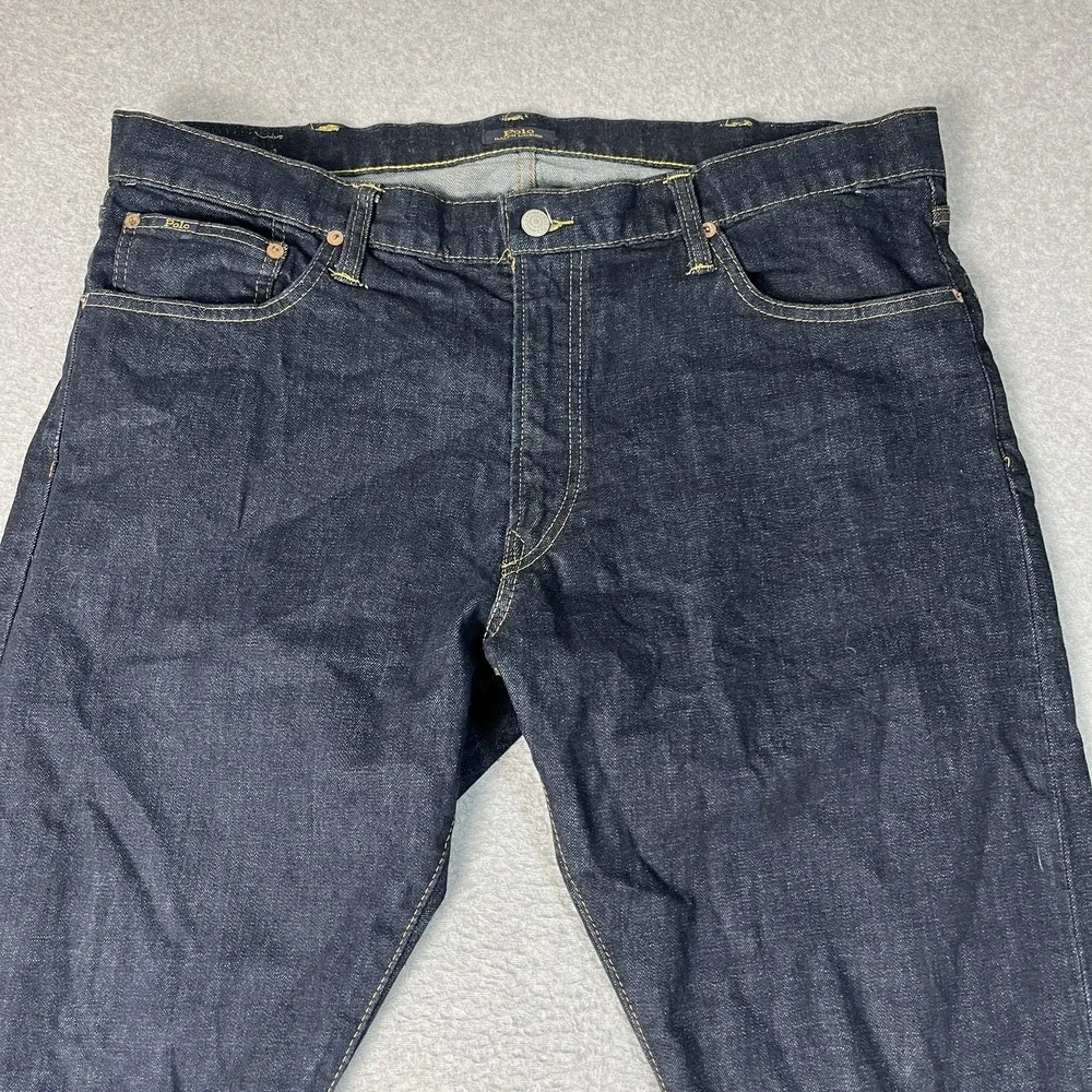 Polo Ralph Lauren Jeans Mens 38x32 Blue Sullivan Slim Dark Denim Indigo Logo